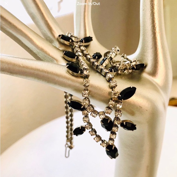 Vintage Demi Parure Black Crystal Necklace & Earrings. - Picture 2 of 10